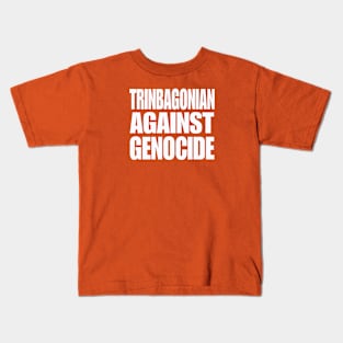Trinbagonian Against Genocide - White- Double-sided Kids T-Shirt